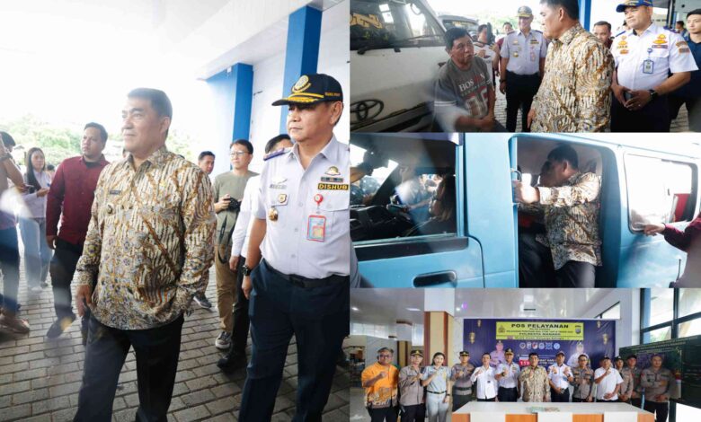 Gubernur Sulut Yulius Selvanus saat meninjau suasana arus mudik di Terminal Malalayang, Manado. (FOTO/Istimewa)